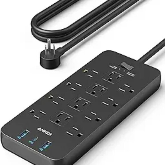 Anker Surge Protector Power Strip 12 Outlets 1 USB C 2 USB 5ft Cord Fast Chargin